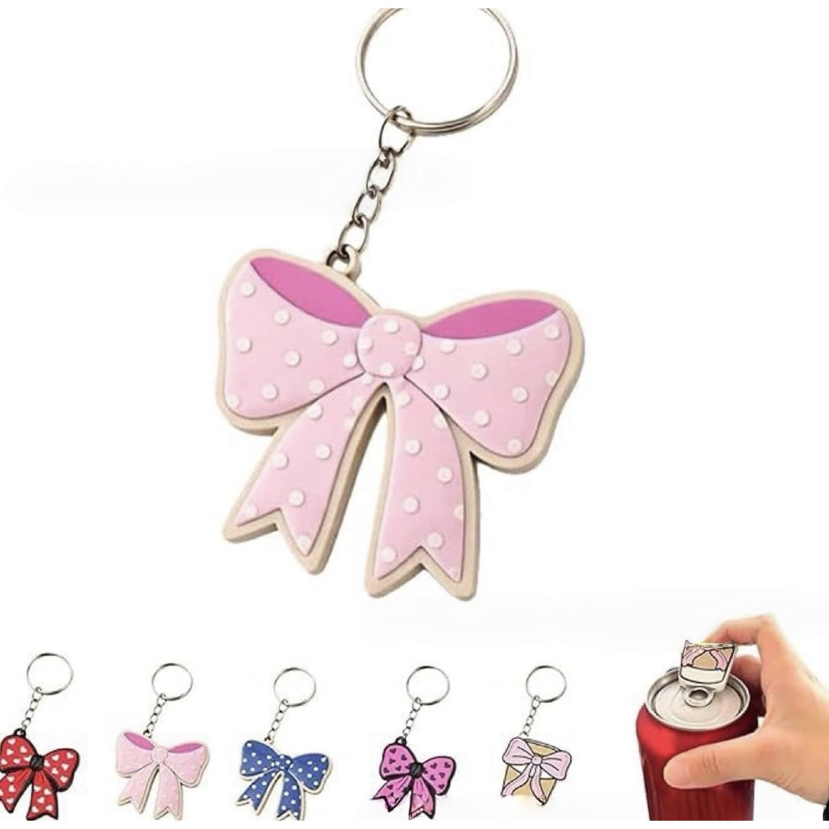 Coquette Bow Cup Keychain Bottle Opener