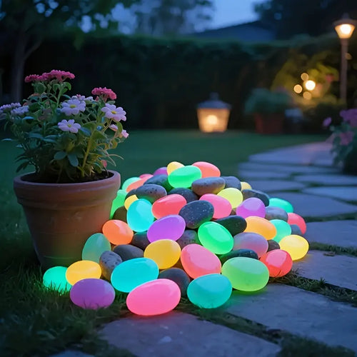 32pcs XL Glowing Pebbles for Garden & Aquarium