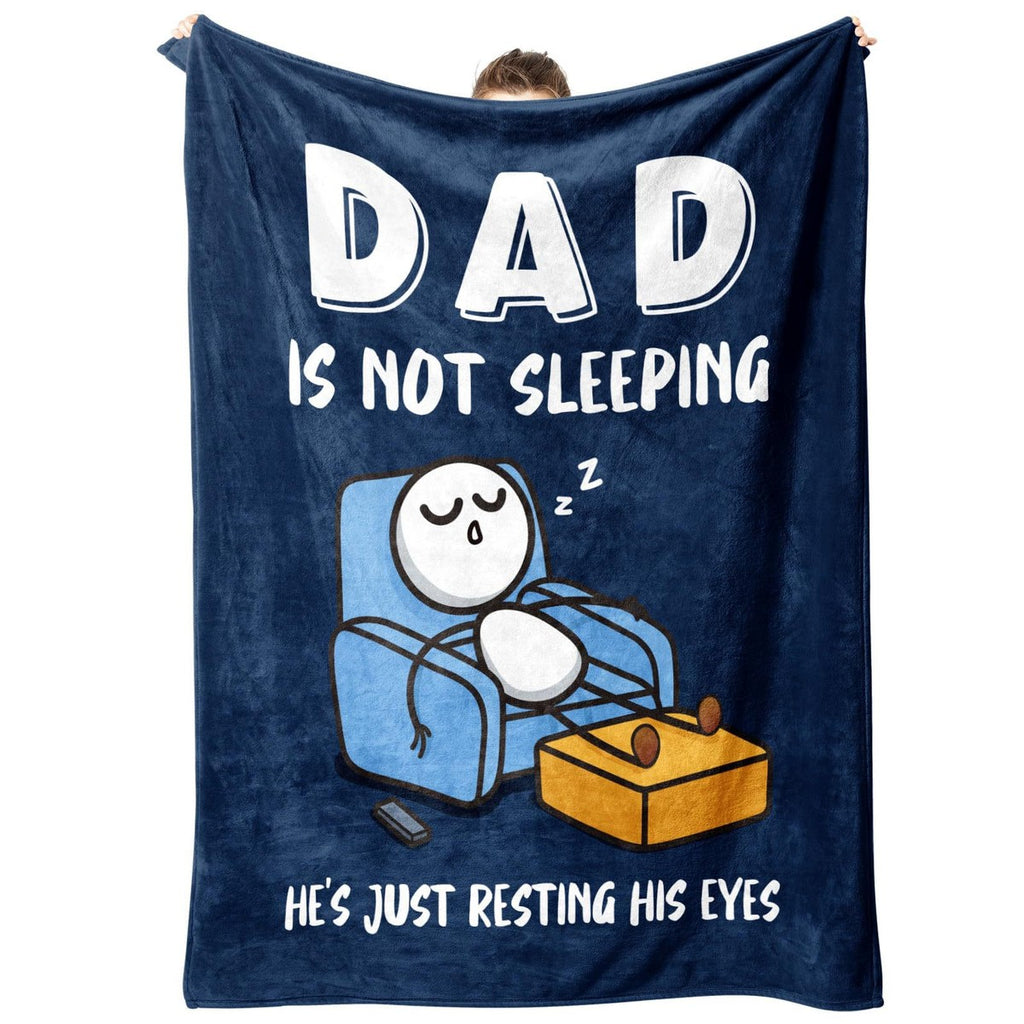 Navy blue Dad resting eyes blanket variant