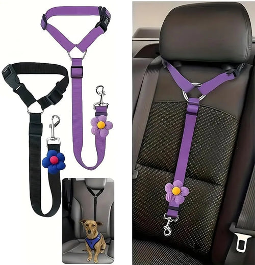 2 Packs Adjustable Dog Car Seatbelt Harness, Pet Safety Seat Belt for Dogs and Puppy
