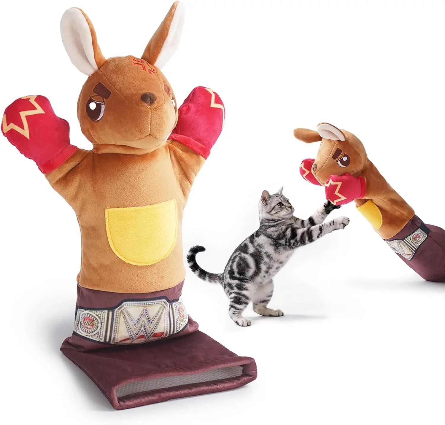 PURETOY 22" Kangaroo Catnip Wrestling Toy