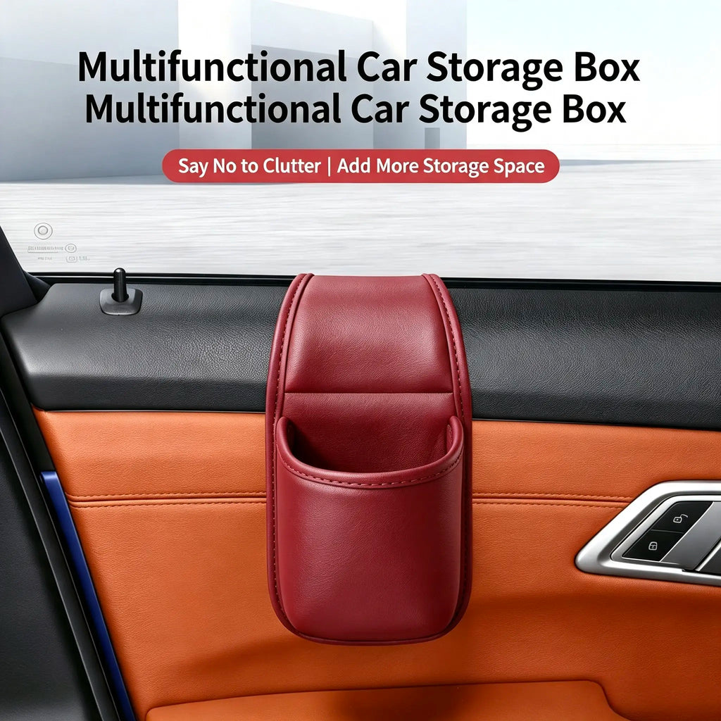 Car Door Storage Pocket, Double-Layer Organizer with Residue-Free Adhesive for Phones, Keys & Small Items, Fits Most Sedans, SUVs & Trucks