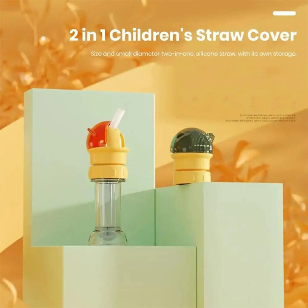 1 Pack Kids Water Bottle Spout Conversion Cap with Straw | Universal Fit for Juice & Water Bottles | Spill-Proof Flip Top Cover for Toddlers & Children