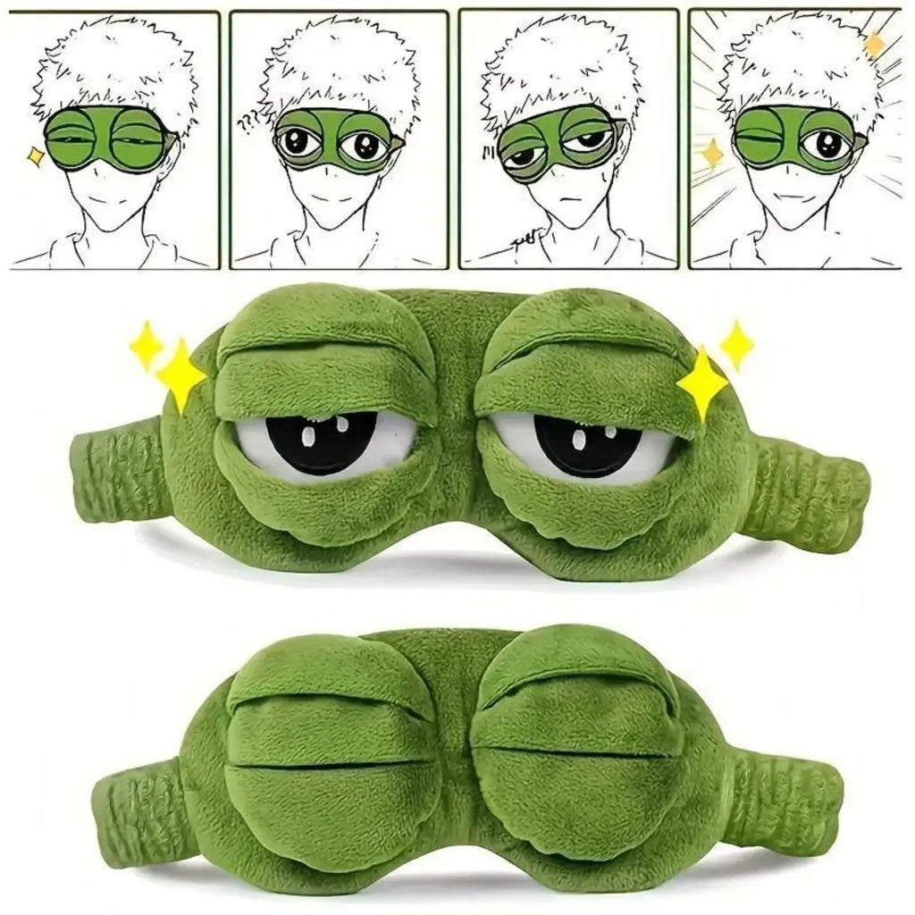 3D Funny Frog Sleep Mask | Adjustable Movable Eyes Cartoon Eyeshade