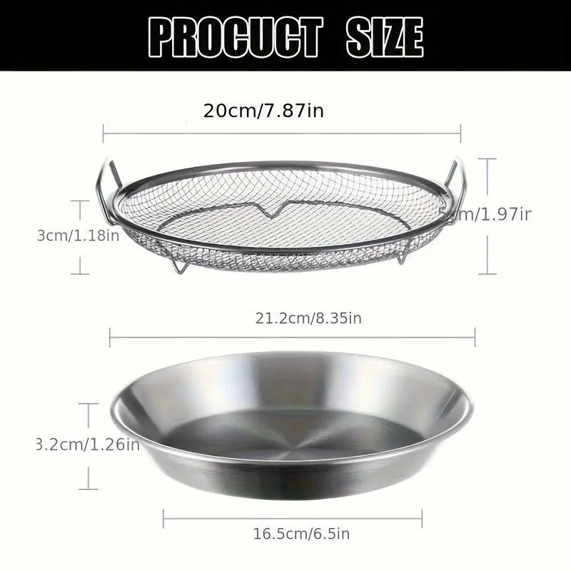 Stainless Steel Frying & Oil-Draining Rack with Tray