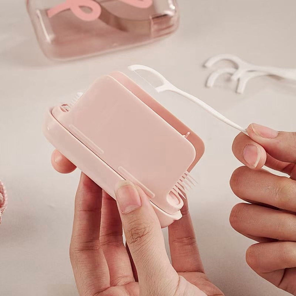 Portable Refillable Floss Pick Storage Case with Floss Picks, Travel-Friendly Oral Care Organizer for Home, Office & Daily Use