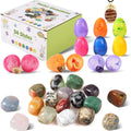 24/48pc Prefilled Easter Eggs with Natural Gemstones | Unique Treasure Hunt Set