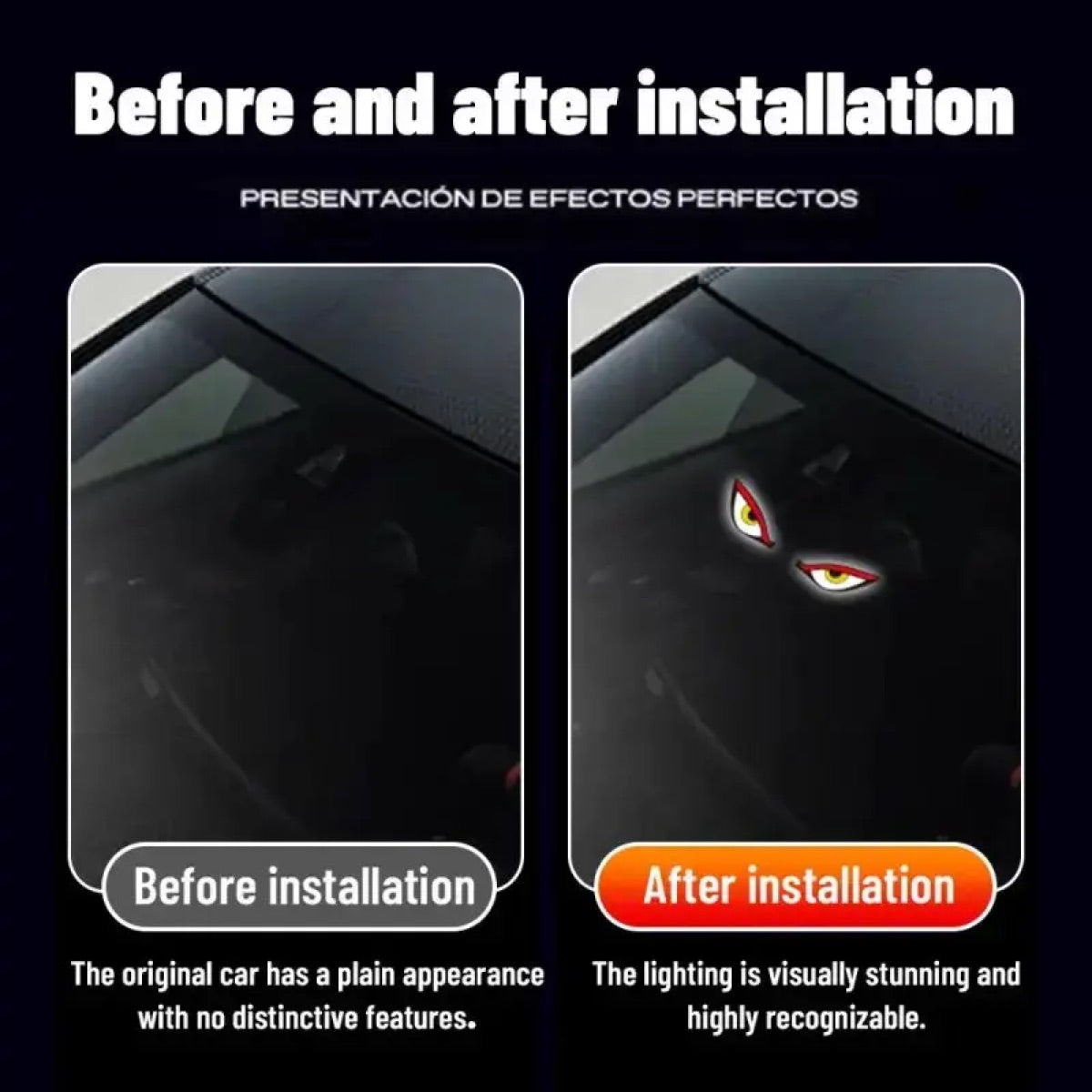 Car Rear Window Dynamic LED Display - Vampire Devil Eye Emoji Panel