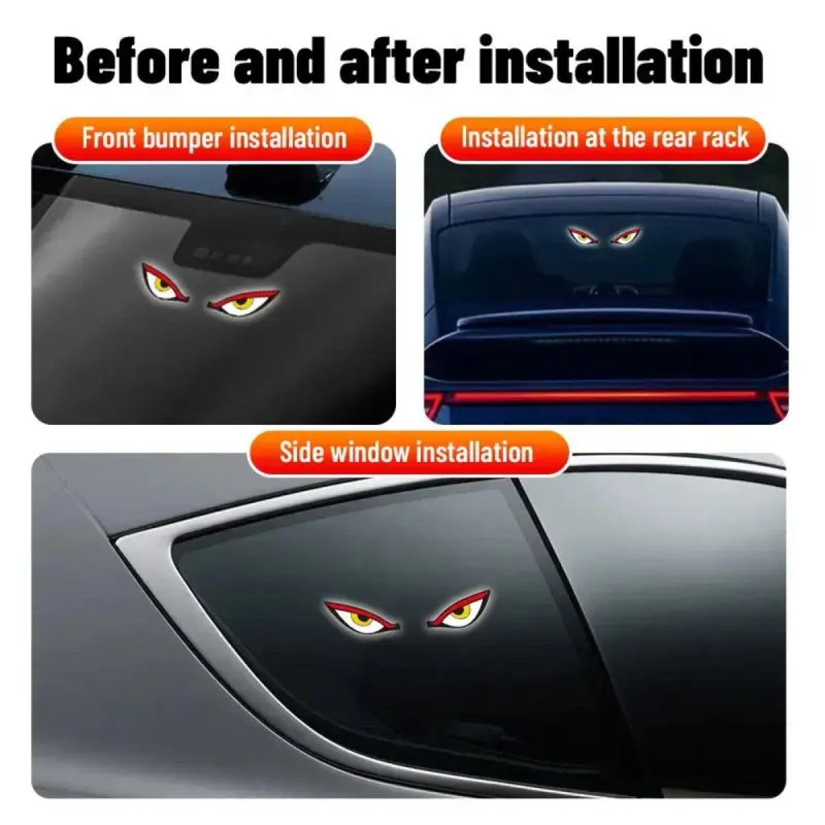 Car Rear Window Dynamic LED Display - Vampire Devil Eye Emoji Panel