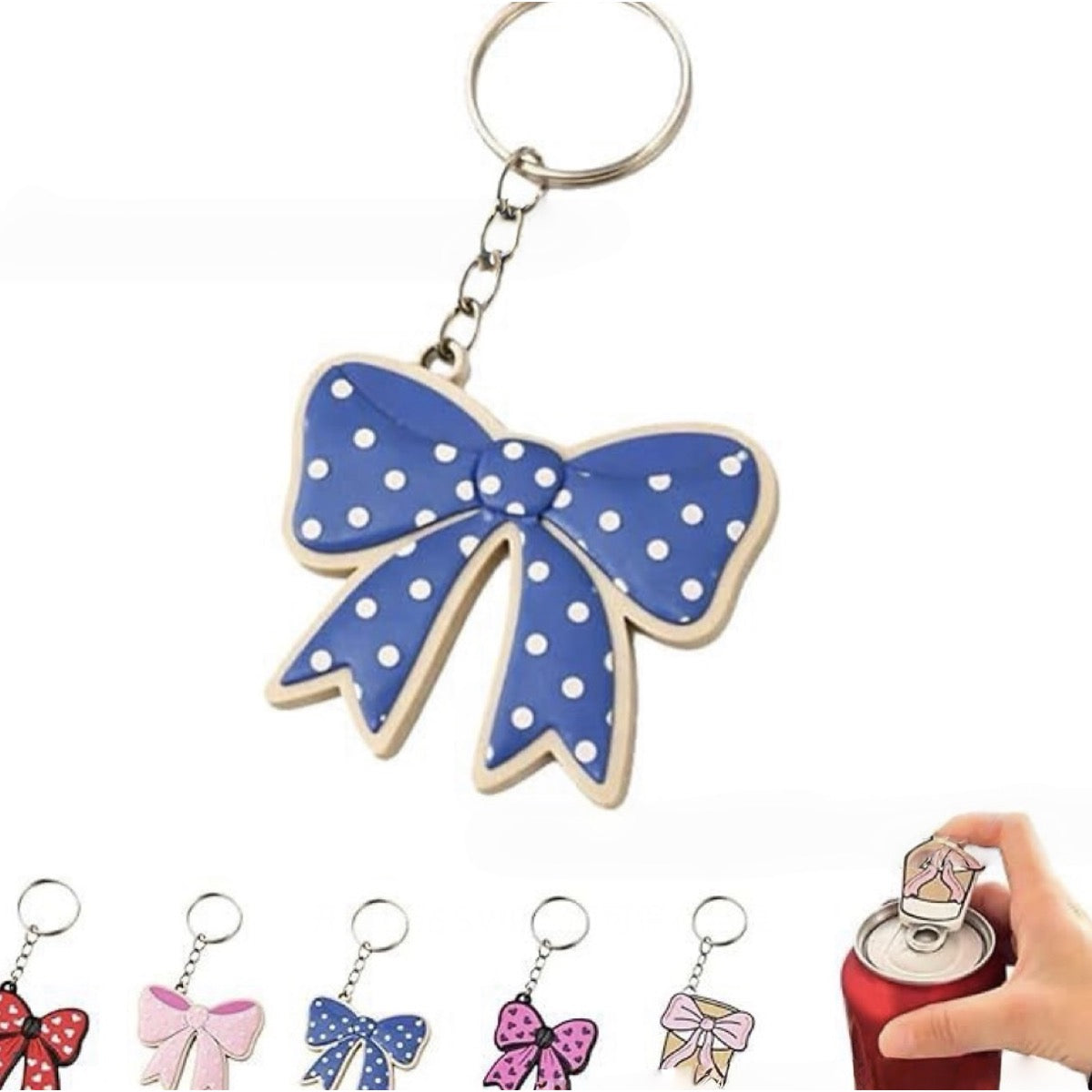 Coquette Bow Cup Keychain Bottle Opener