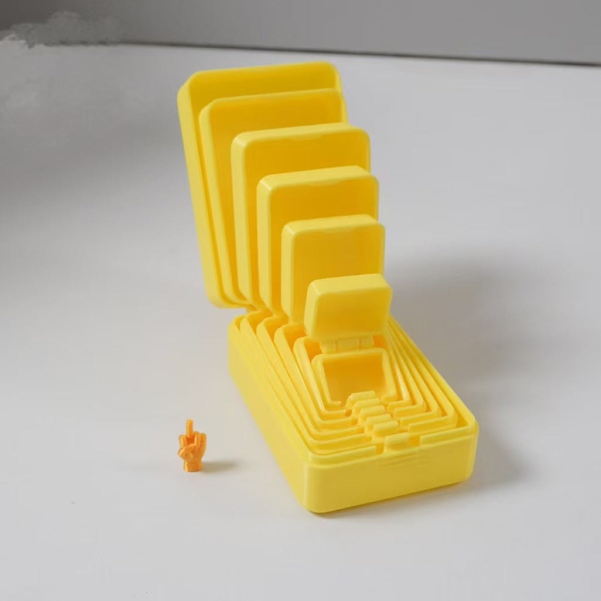7-Layer 3D Printed Nesting Surprise Box with Hidden Middle Finger