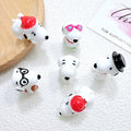 Mini Cartoon Dog Resin Figurines – 5-Piece DIY Craft Embellishment Set