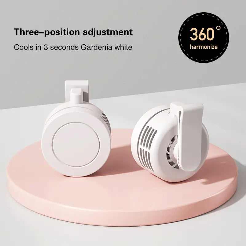 Mirror Finish Wearable Mini Bladeless Fan, 360° Rotating, Clip-On, 3 Speeds, Ultra-Quiet, Portable for Shirt, Waist, Neck