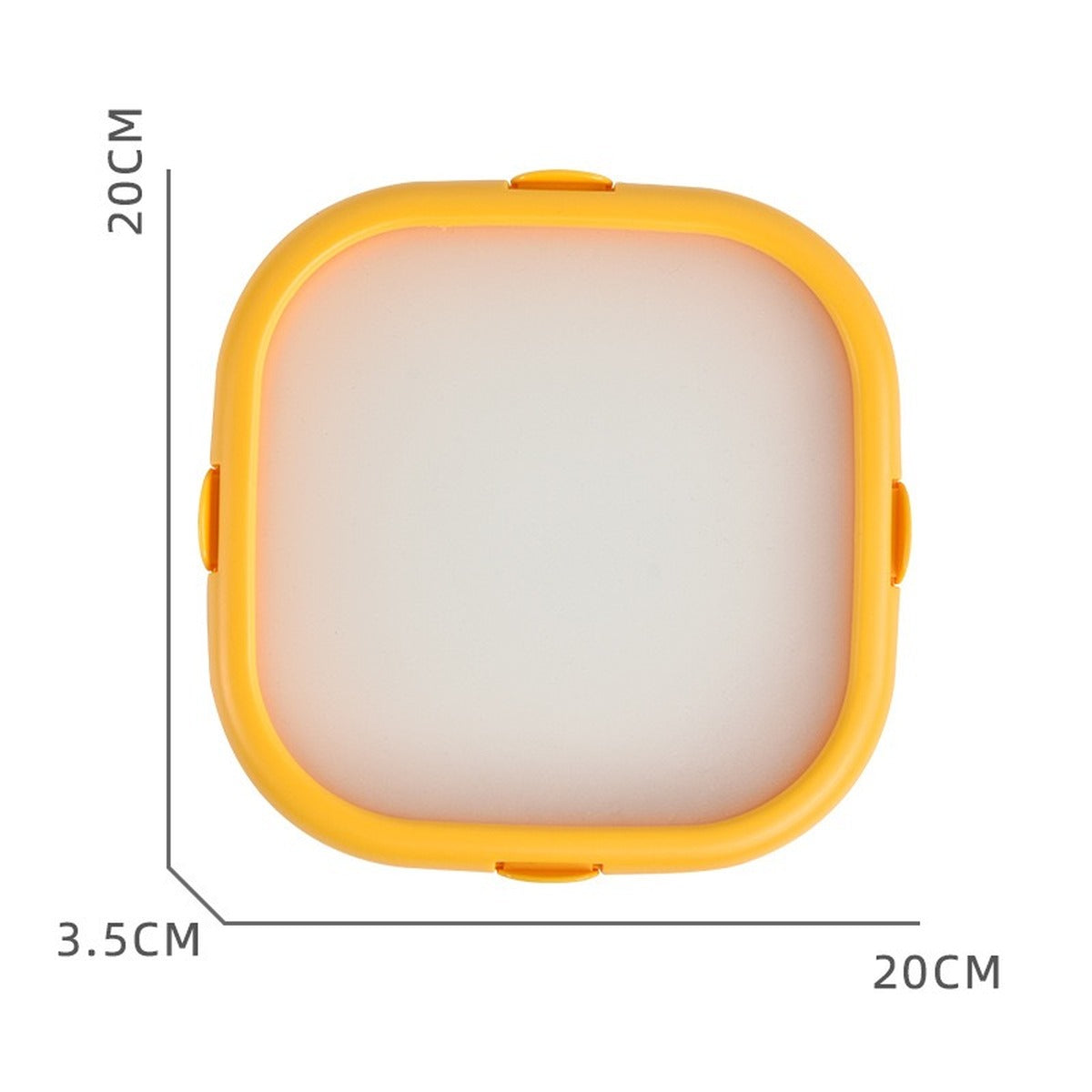 Yellow food-grade silicone fresh storage box size view