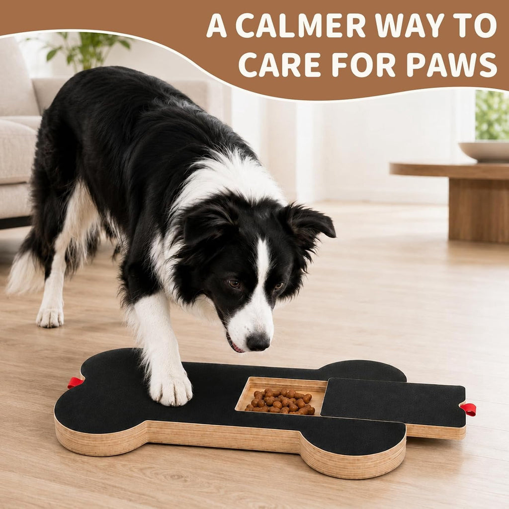 Dog Nail Scratch Board with Treat Box & Drawer, Dog Nail Scratch Non-Slip for Large Dog