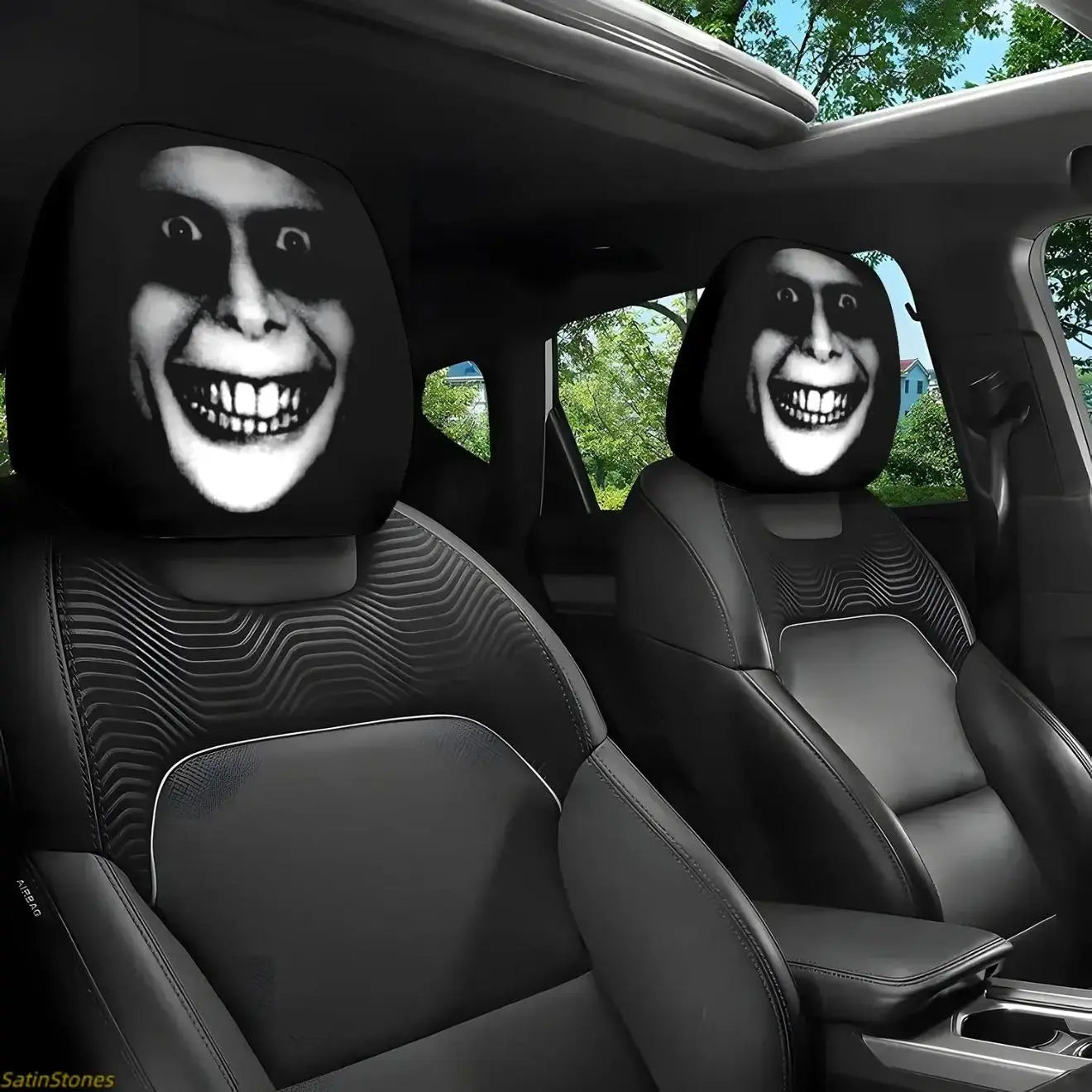 Gothic Devil's Eye Headrest Covers - Washable (Set of 2)
