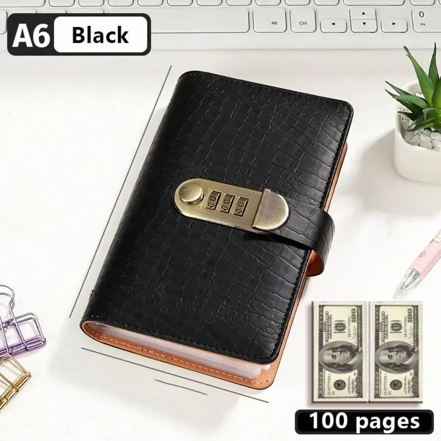 100-Pocket Banknote Collection Album with Combination Lock, Currency Binder with Clear Sleeves