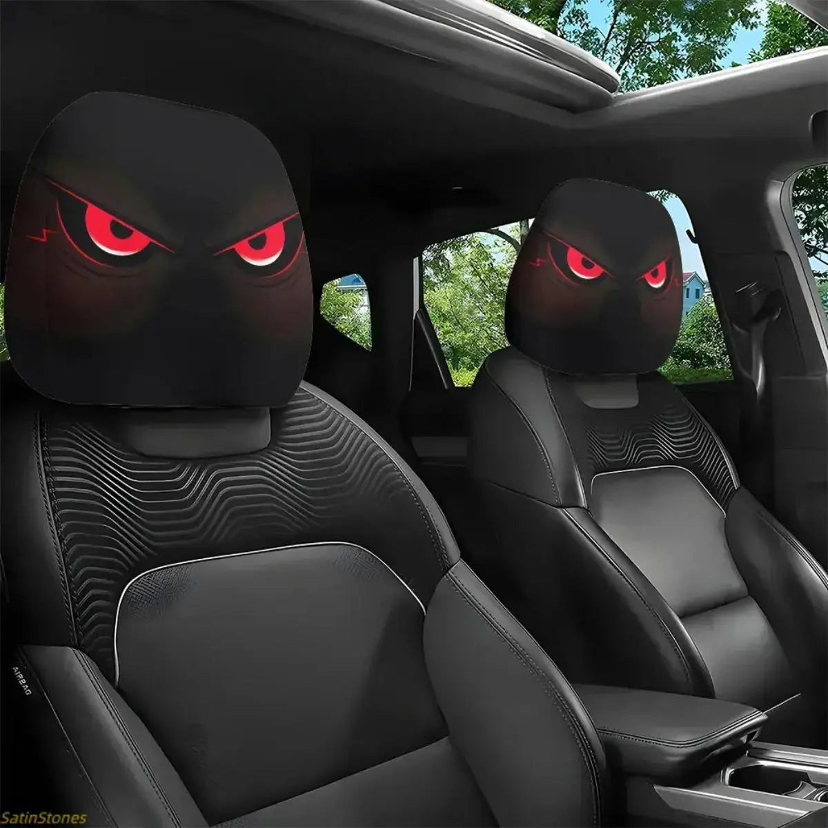 Gothic Devil's Eye Headrest Covers - Washable (Set of 2)
