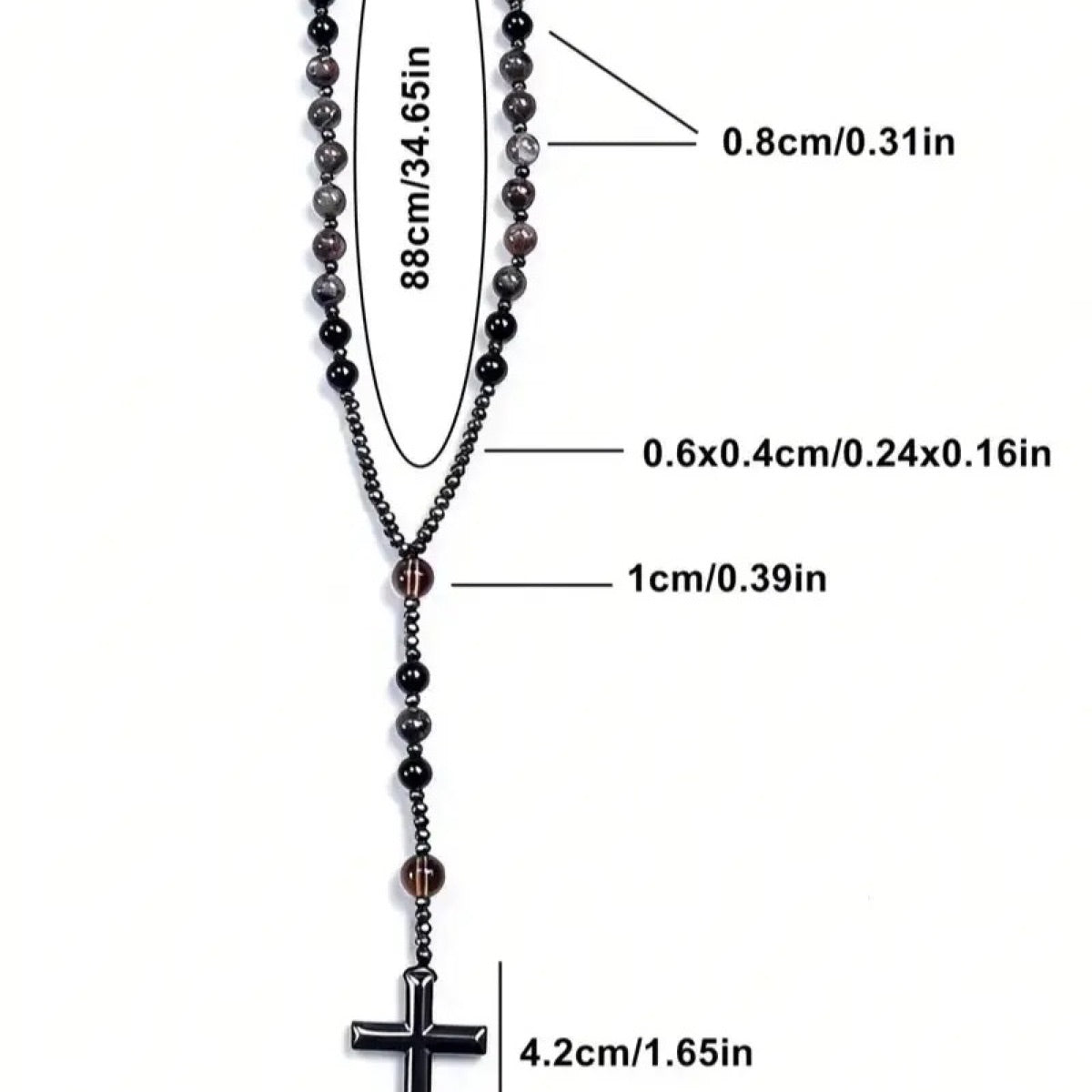 Collier croix Eclat Mystique en obsidienne et yooperlite réactive aux UV