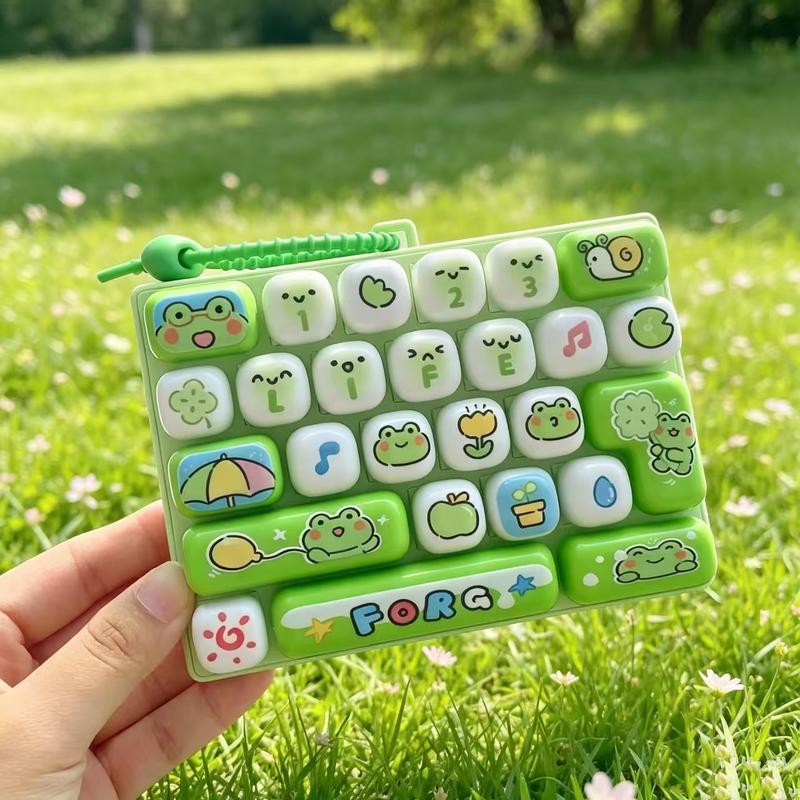 26-Key Mini Keyboard Keychain, Cute Pressable Fidget Toy with Portable Loop, Sensory Finger Toy & Backpack Accessory for Teens, Adults, Gifts & Travel