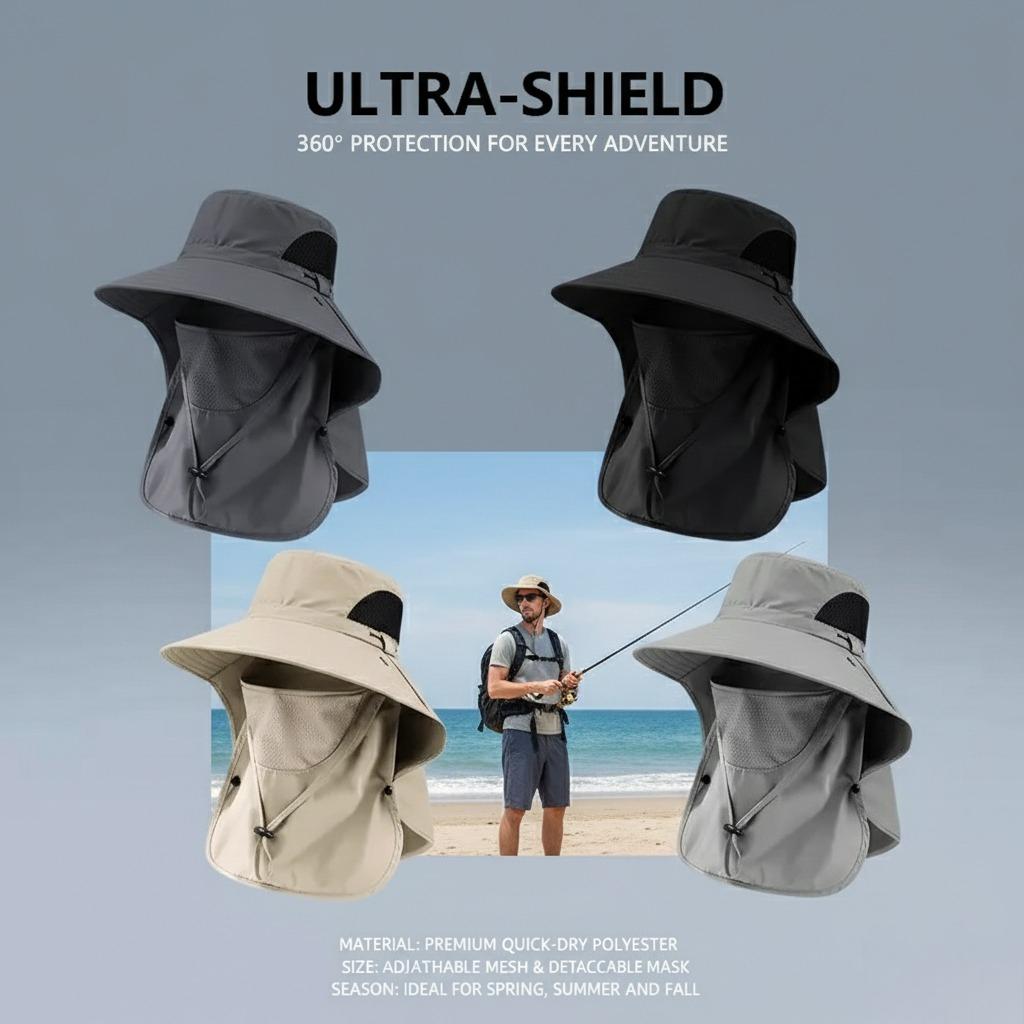 Detachable Sun Hat with Face & Neck Protection