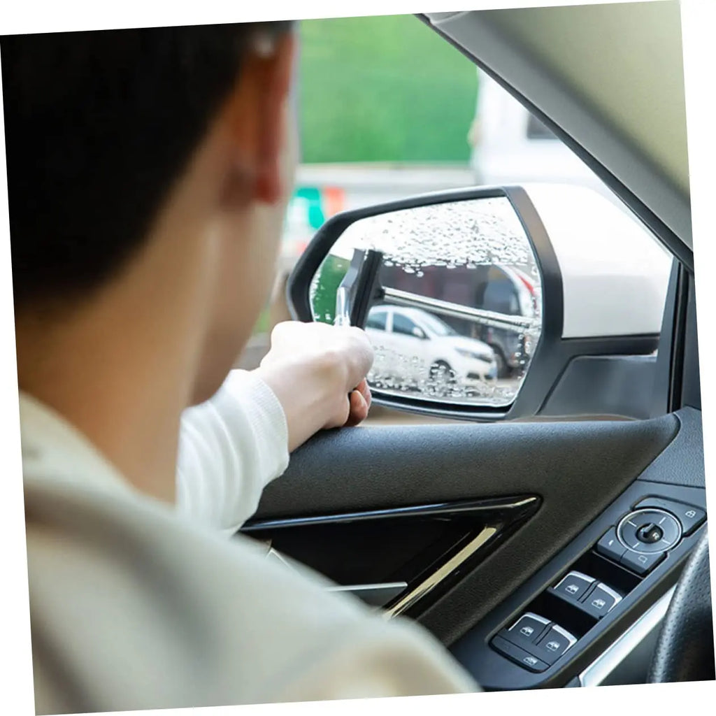 Car Rearview Mirror Wiper, Retractable Car Side Mirror Squeegee with Long Handle