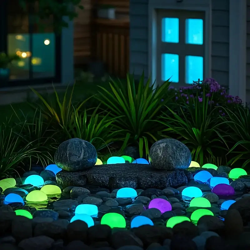 32pcs XL Glowing Pebbles for Garden & Aquarium