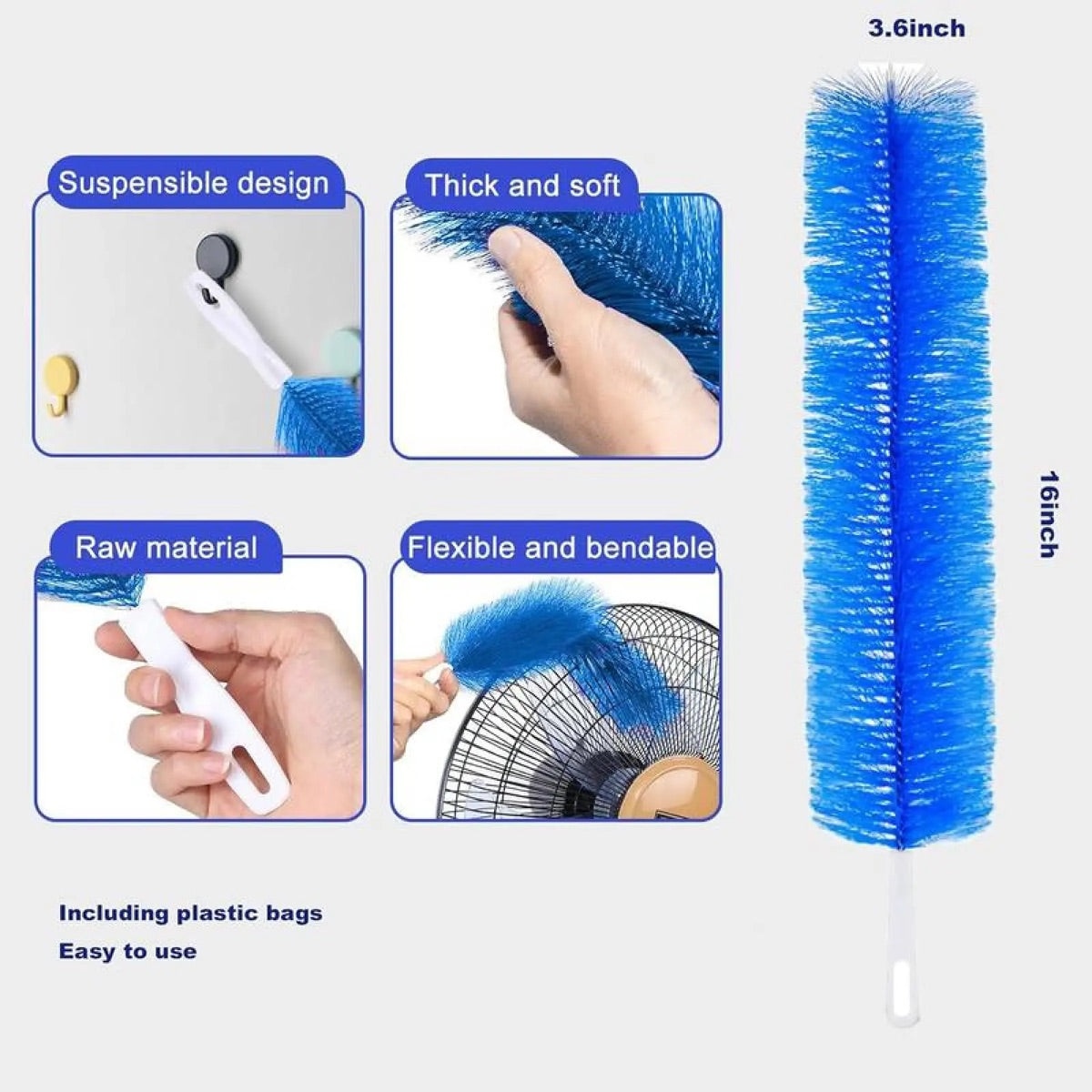 Plumeau microfibre flexible pour ventilateur de plafond