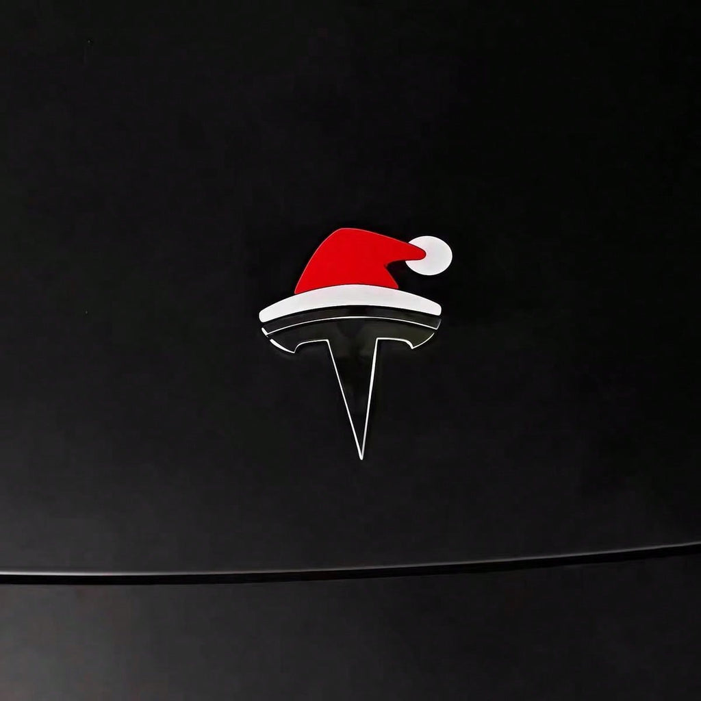 Festive Christmas Hat Car Badge – Slightly Raised Decorative Sticker for Cars & Holiday Auto Decor（2pcs）