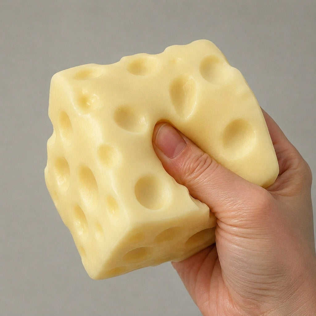 Big Cheese Squishy Toy, Soft Fluffy Cheese Sugar Cube Sensory Fidget Toy, Soft Shapeable Squeeze Ball For Stress Relief, Desk Toy, Party Gift, Holiday Gift, Birthday Gift For Adults