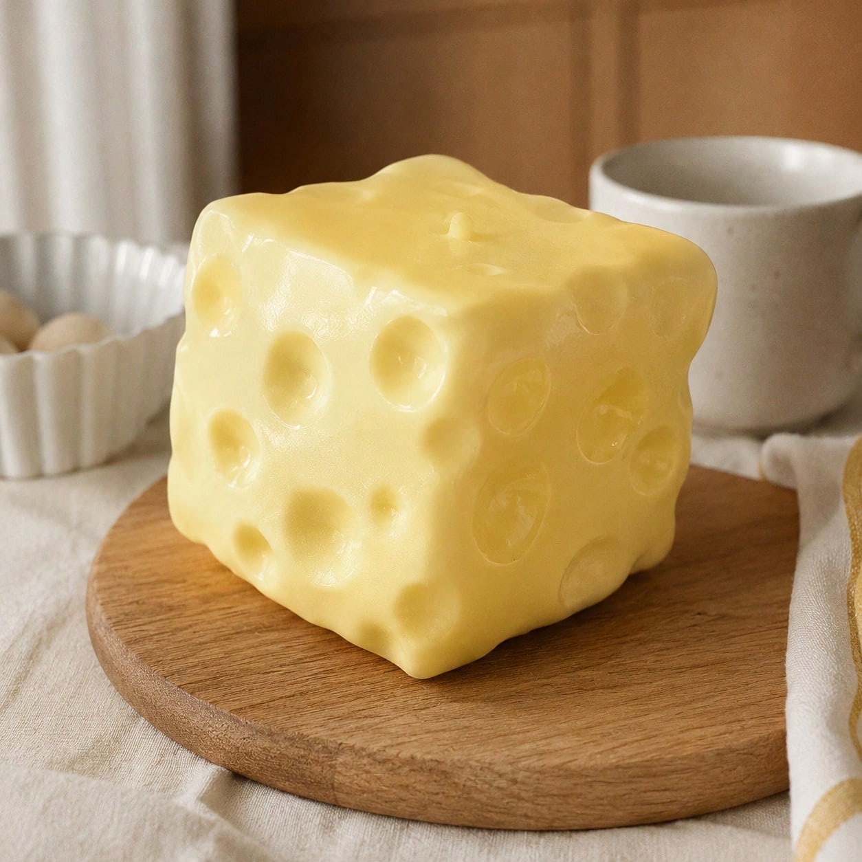 Big Cheese Squishy Toy, Soft Fluffy Cheese Sugar Cube Sensory Fidget Toy, Soft Shapeable Squeeze Ball For Stress Relief, Desk Toy, Party Gift, Holiday Gift, Birthday Gift For Adults