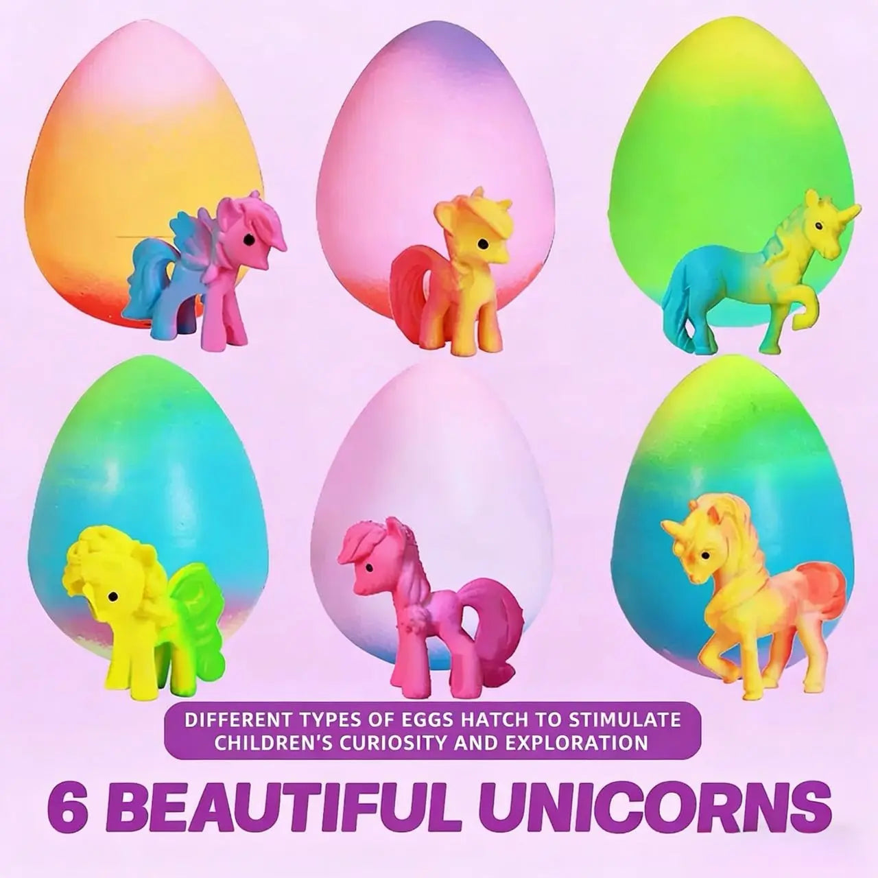 Magical Unicorn Hatching & Growing Eggs 6-Pack - Enchanting Surprise Water Toys for Kids' Gifts