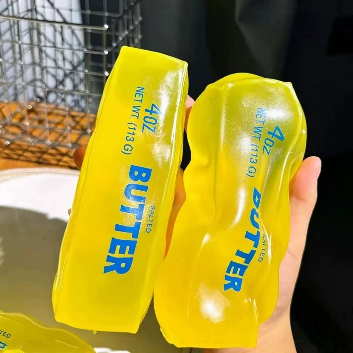 Vaseline Style Butter Squishy Toy, Soft Yellow Butter Strip Squeeze Toy, Stress Relief Fidget Sensory Toy