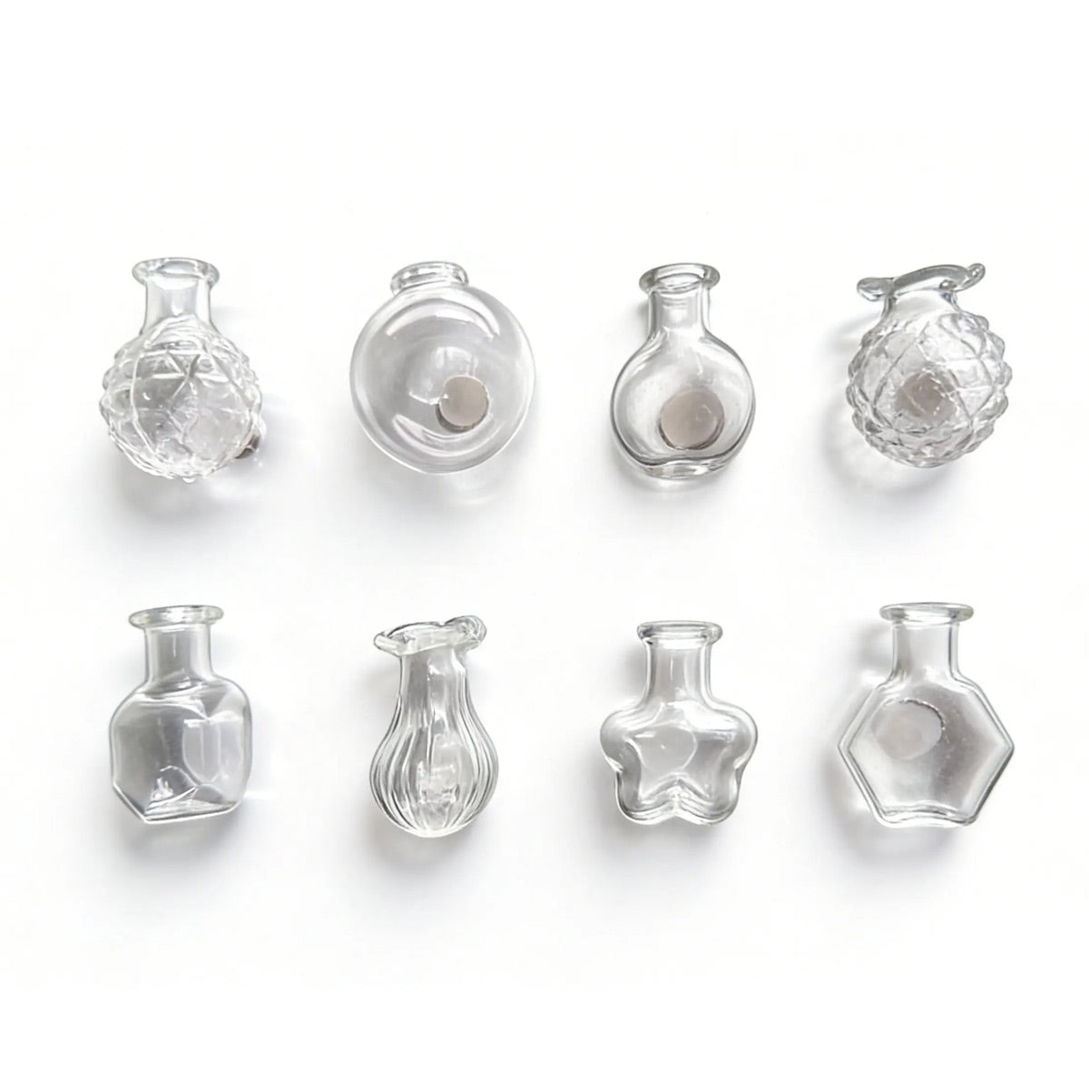 8-Piece Transparent Mini Vase Fridge Magnets
