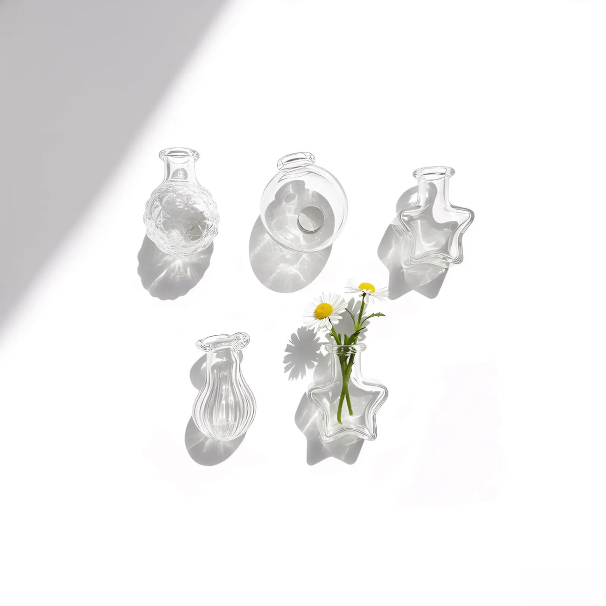 8-Piece Transparent Mini Vase Fridge Magnets