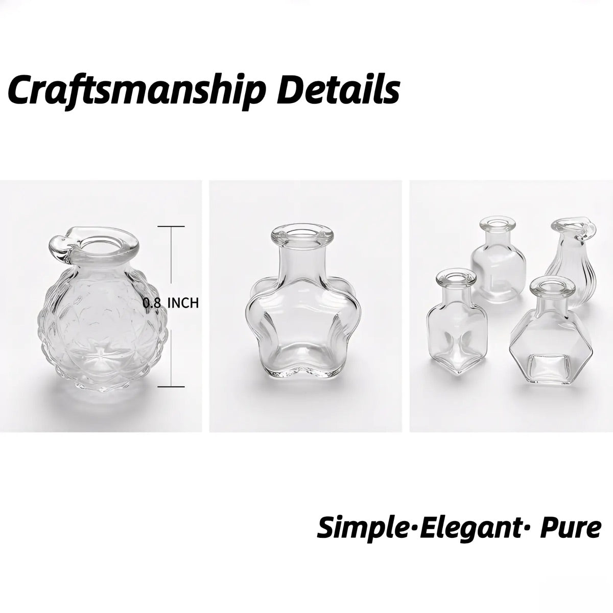8-Piece Transparent Mini Vase Fridge Magnets