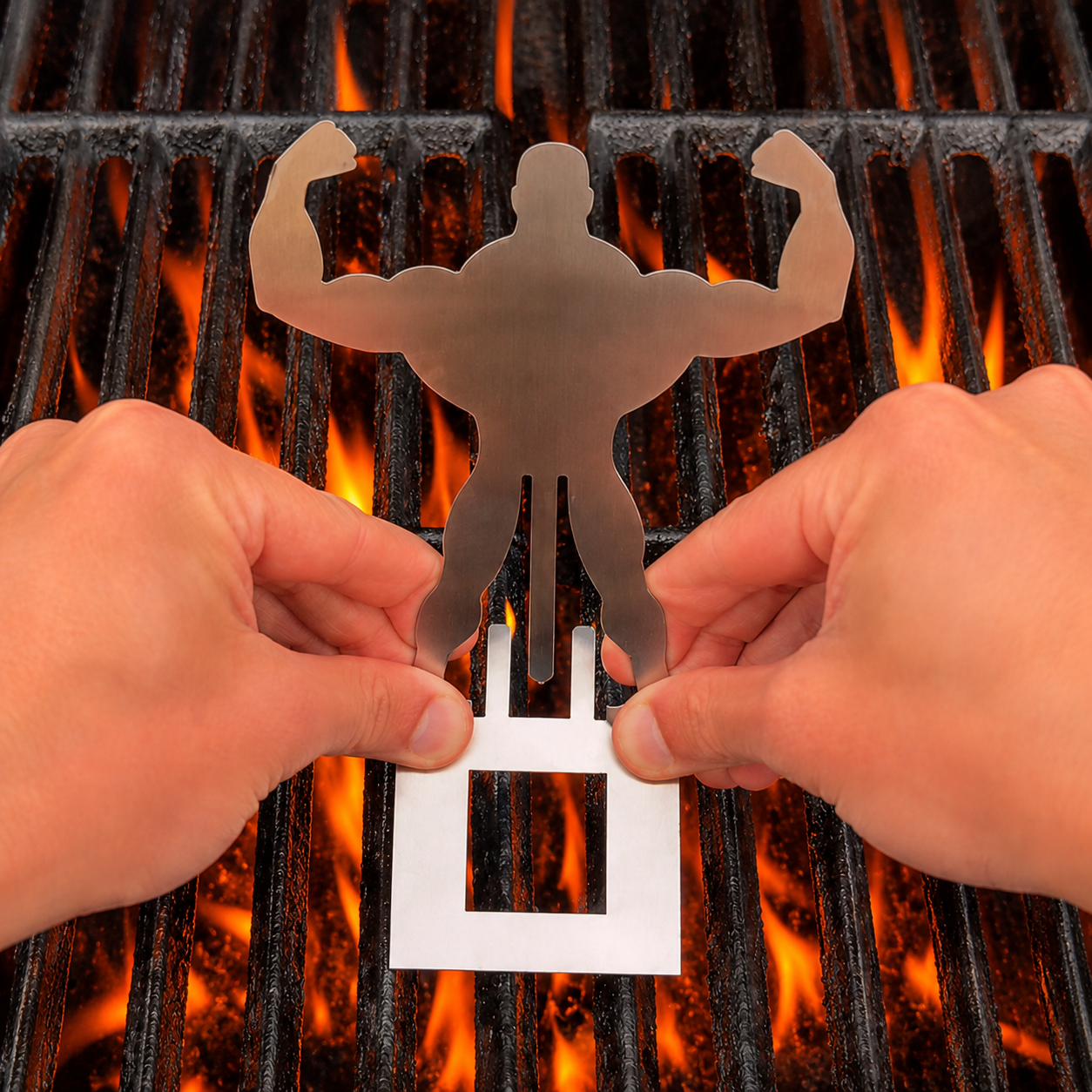 2PCS Funny Man Hot Dog Roaster: Portable Stainless Steel BBQ Rack