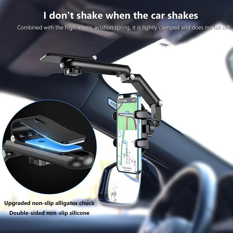 1080° Multi-Function Car Sun Visor Phone Holder | 360° Rotatable Retractable | Universal Fit for All Scenes