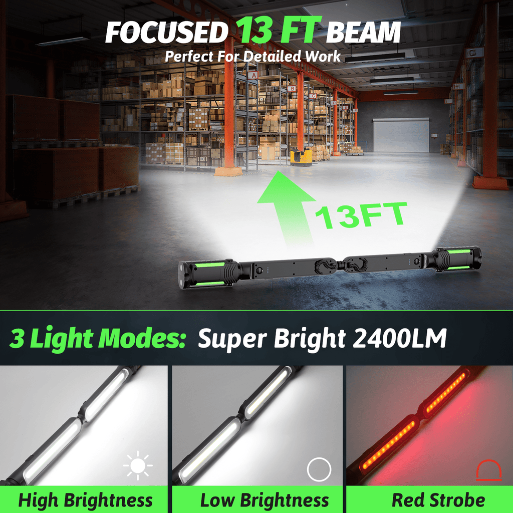 Mechanic Light, Underhood Work Light with Sensor Control, LED Rechargeable Magnetic Automotive Work Light Bar for Car Repair, Inspection, Workshop Garage, Emergency (1 Pack)