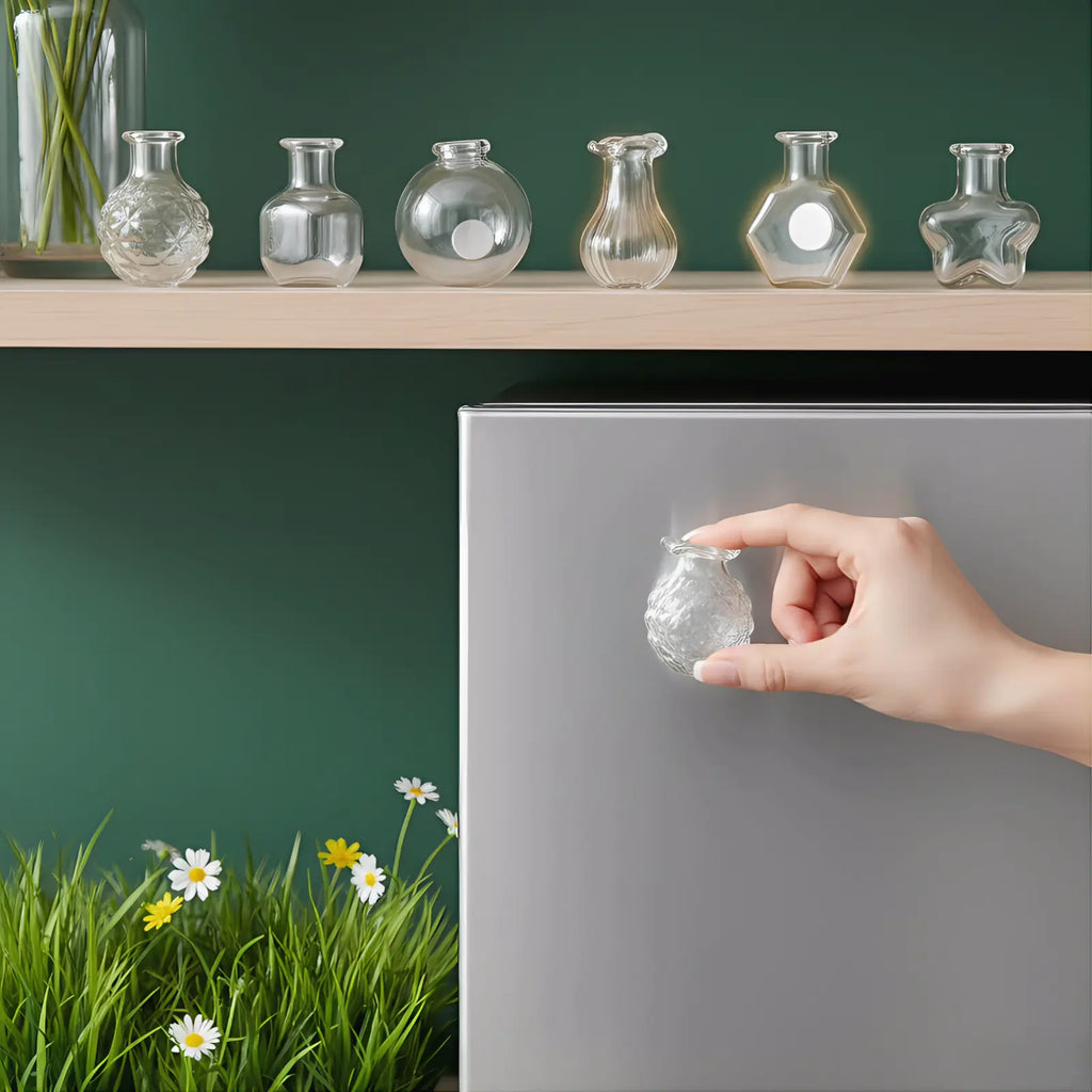 Jingdezhen Handmade Mini Vase Fridge Magnets (8-Set)
