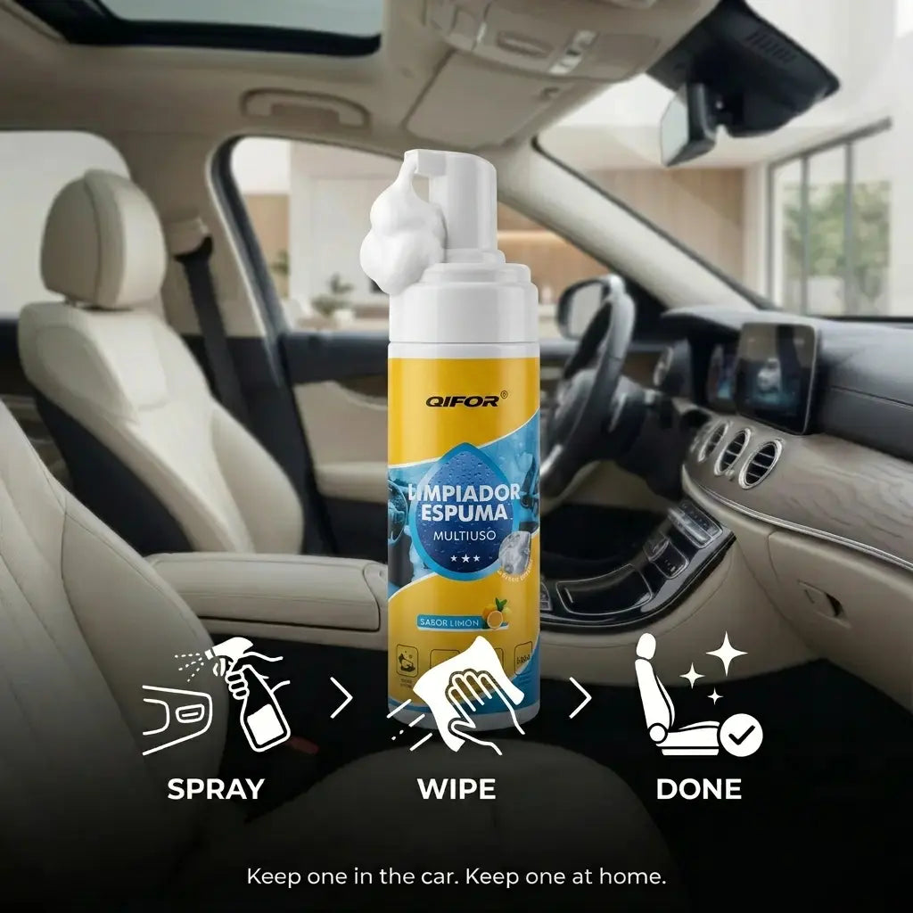 QIFOR 4-in-1 Multi-Enzyme Foam Spray Cleaner - Heavy Duty Deep Cleaning for Car Interior, Sofa & Home (Summervibes)