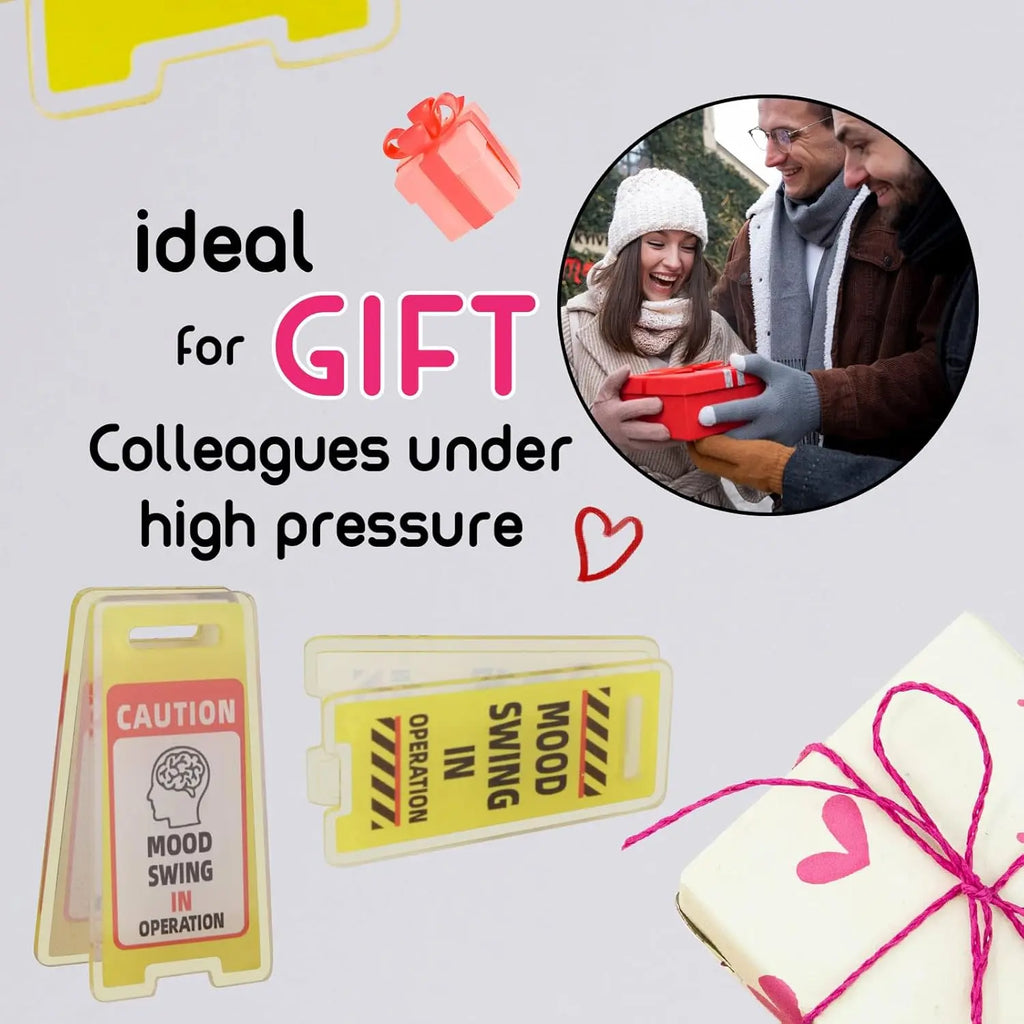 10Pcs Funny Acrylic Desktop Warning Signs - Waterproof Meme Message Clips with Adhesive for Office Desk & Home, Humor Gag Gift for Boss or Coworkers