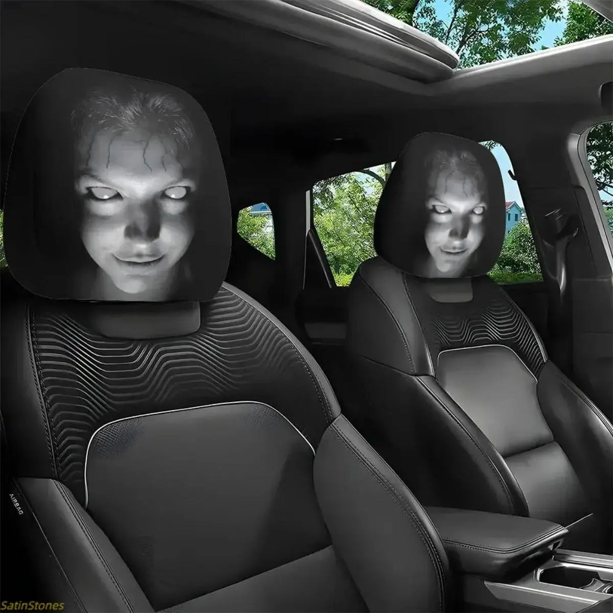 Gothic Devil's Eye Headrest Covers - Washable (Set of 2)