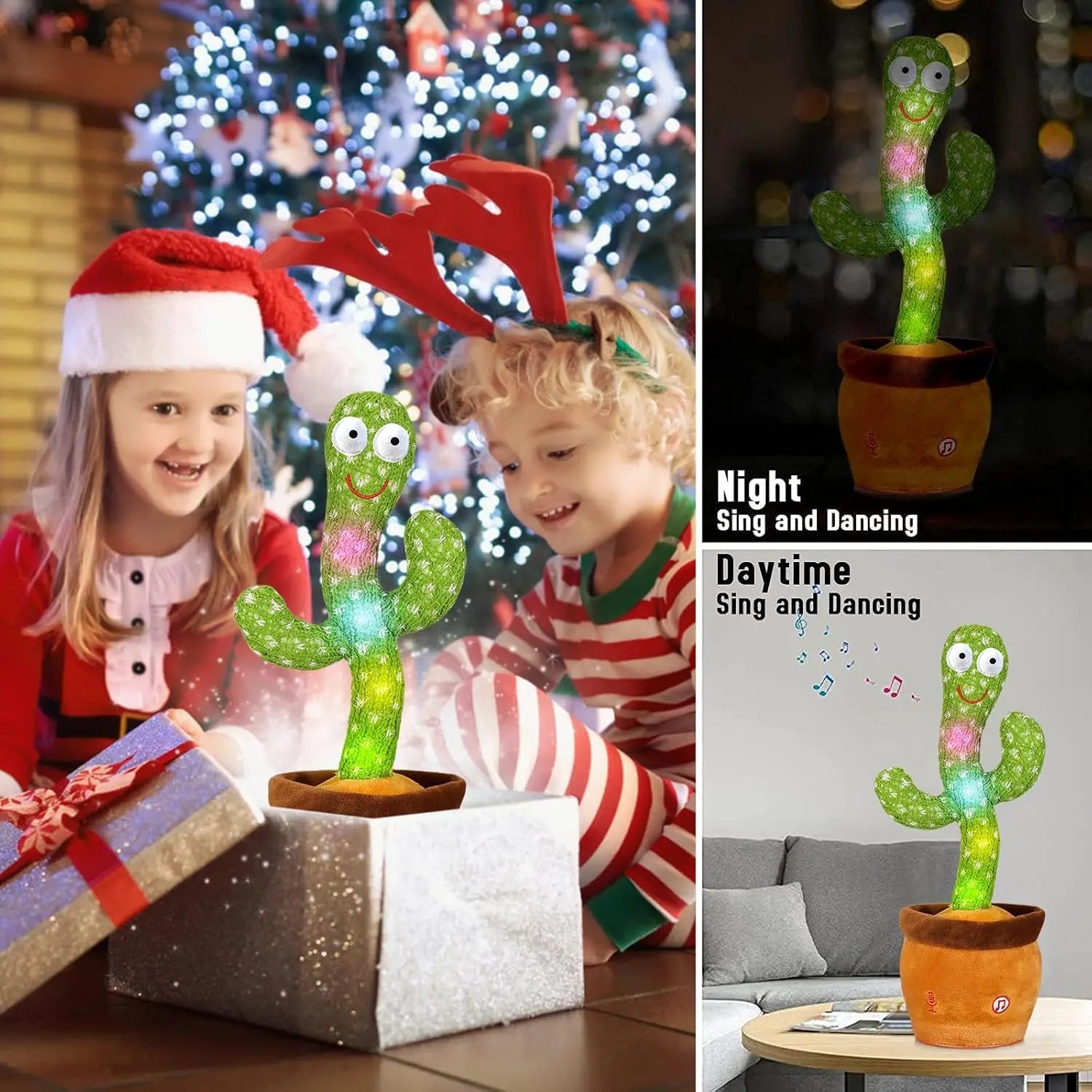 EMOIN Talking Cactus Toy, Interactive Toys Dancing Cactus Toy Mimicking Repeating What You Say, Toddler Infant Baby Toys Gifts for 6 7 8 9 10 Month Old Baby LED Musical Toy