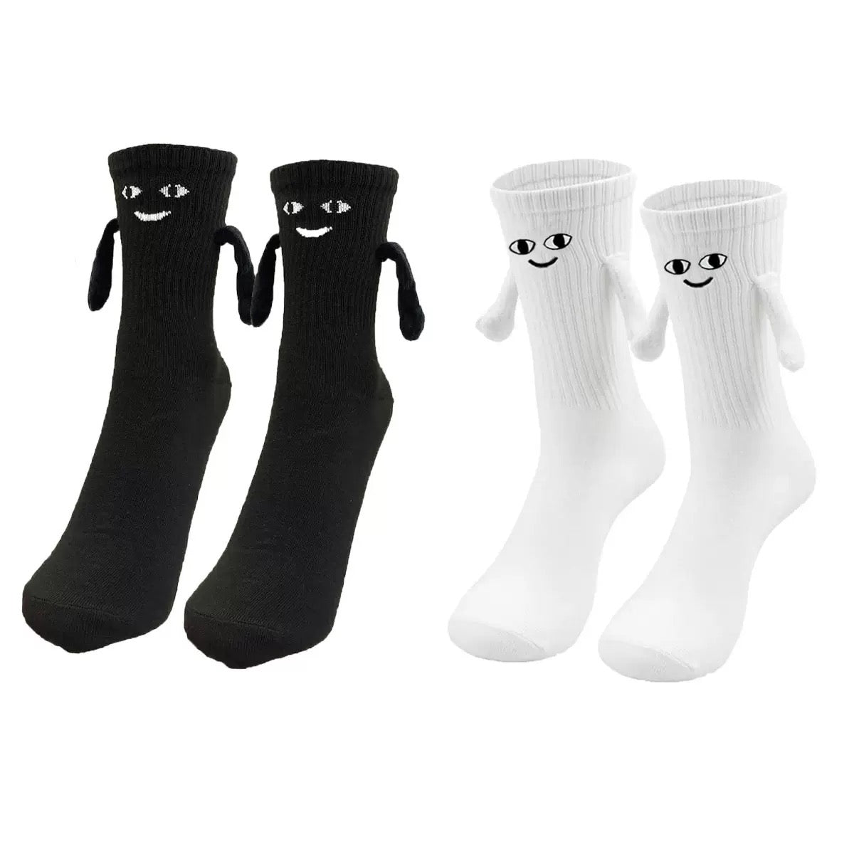 2 Pair Couple Magnetic Hands Socks, Hold Hands Funny Gift, Couple Holding Hands Socks Novelty Socks Friendship Socks, Special Gifts for Women Men,