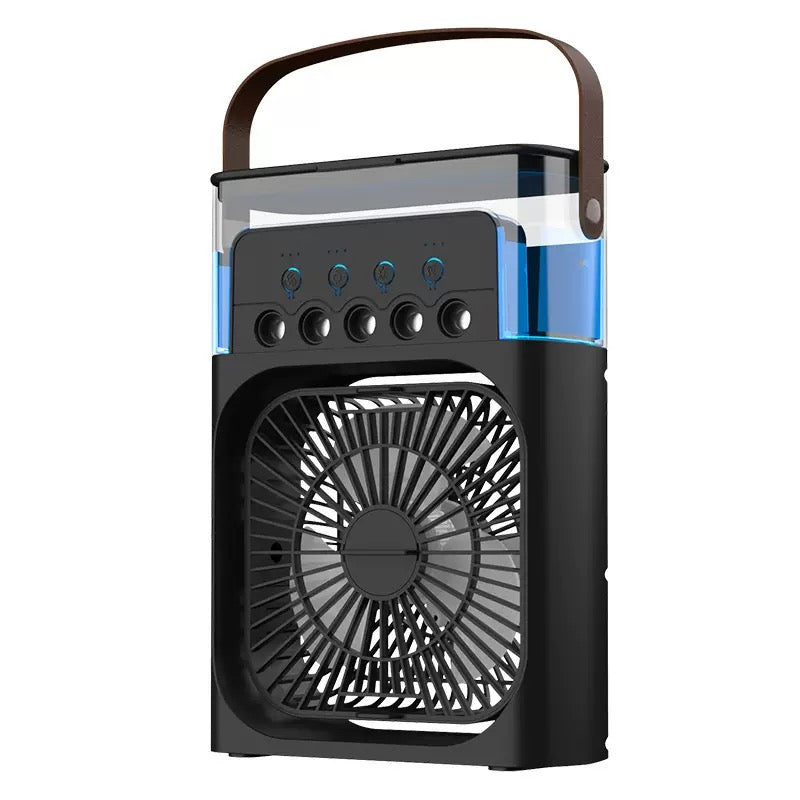 Portable Air Cooler Fan with Water Tank & USB Power - Mini Personal Evaporative Cooler with 3 Speeds, Mist Humidifier, LED Light, Quiet Cooling for Home, Office, Bedroom