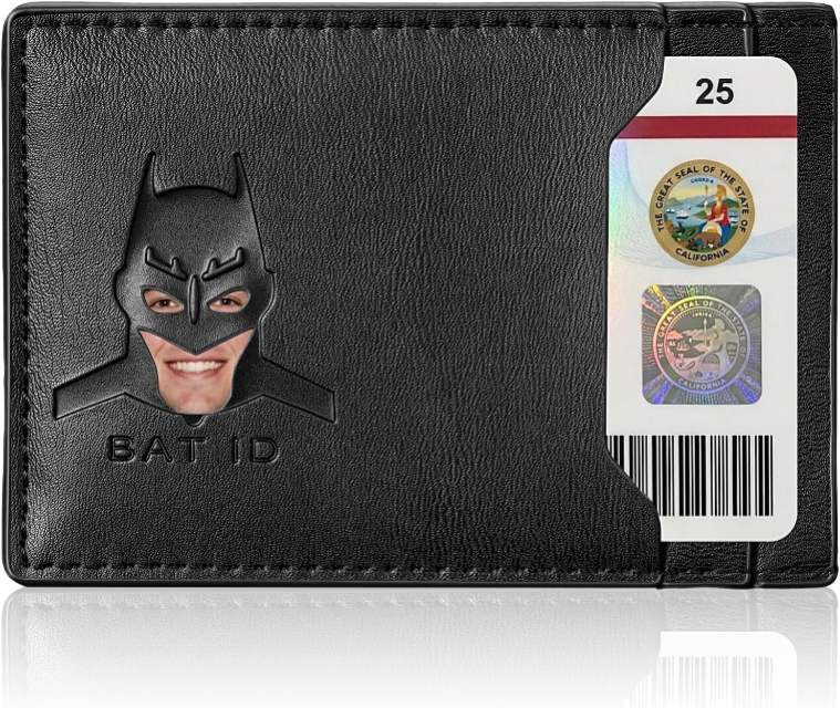 Bat Wallet, Men’s & Women’s Styles with Left or Right ID Window, Multiple Card Slots, Eye Cutout Design, Unique Gift for Him or Her