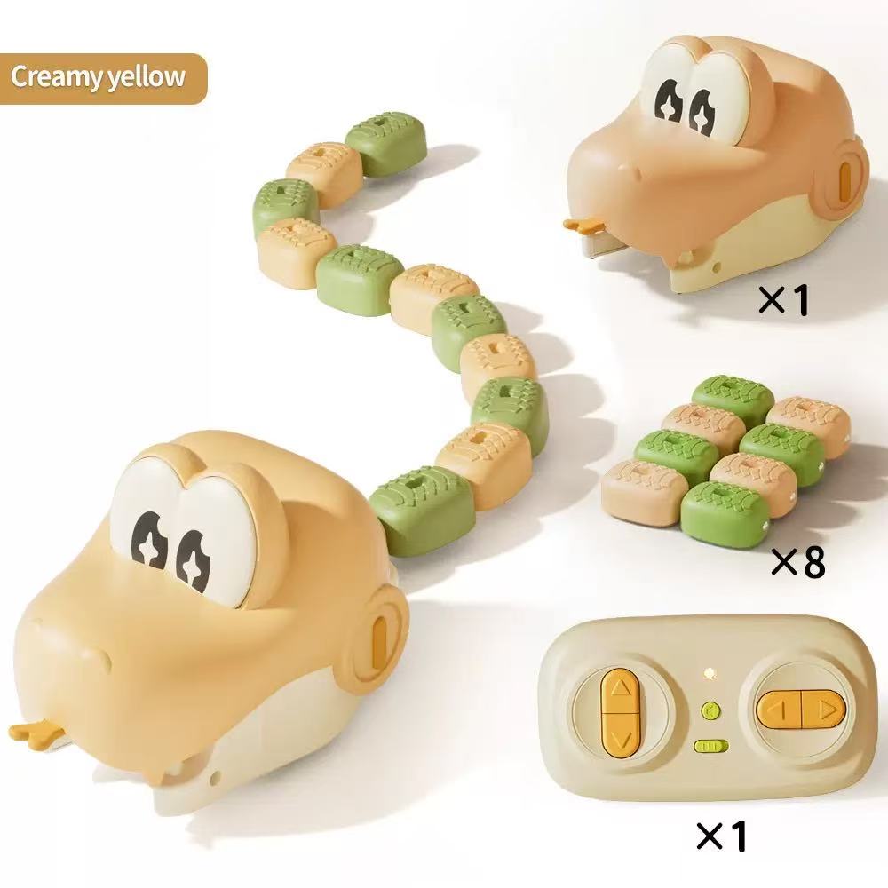Remote Control Snake Game Toy, Cute Pixel-Style Slithering Floor Toy for Kids and Family Play