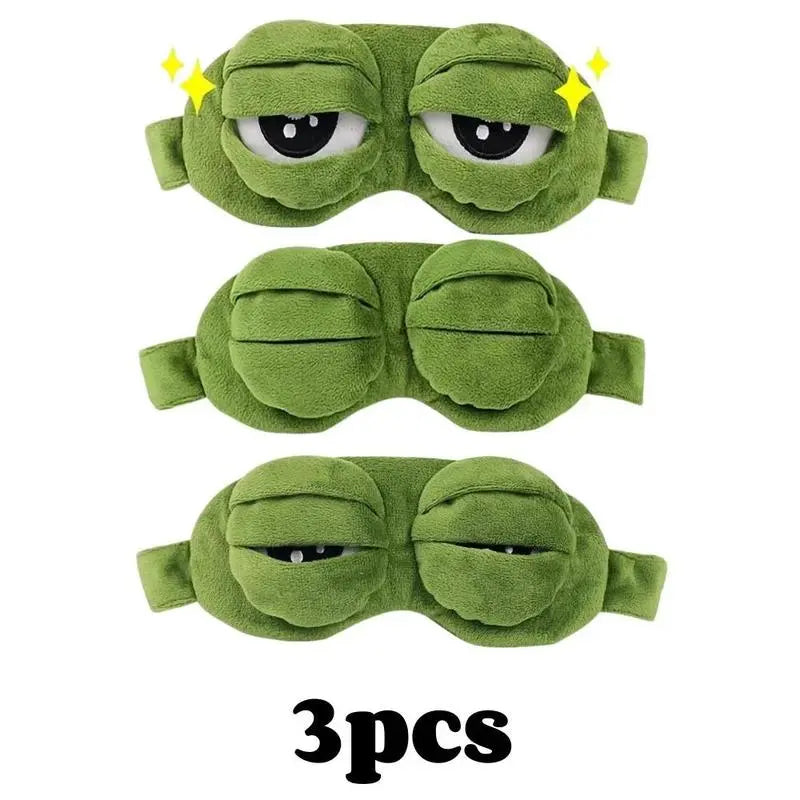 3D Funny Frog Sleep Mask | Adjustable Movable Eyes Cartoon Eyeshade