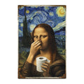 Funny Mona Lisa Metal Sign | Vintage Nose-Pinching Bathroom Decor (8x12")